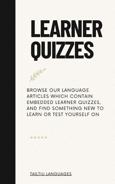 English Learner Quizzes